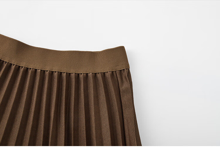 Dme Elastic Waist Casual Elegant Pleated Skirt, Black, Size M 18