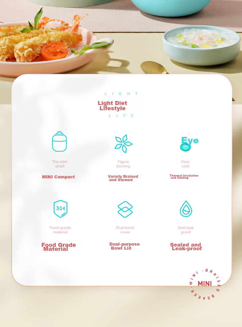 RELEA Insulated Food Jar, 316L Stainless Steel Thermal Cooker, Portable Lunch Box for Work, Soup Pot for Porridge And Soup, Mid-Autumn Festival Gift 4