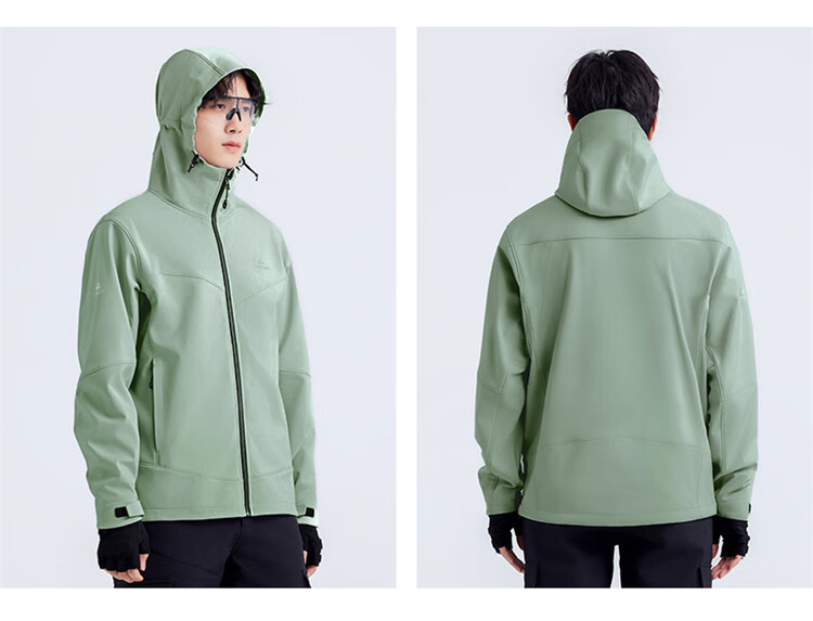Pioneer Camp Men's Seal Softshell Jacket Spring Autumn Outdoor Mountaineering Waterproof Windproof Fleece Lined Warm Running Sports Jacket 19