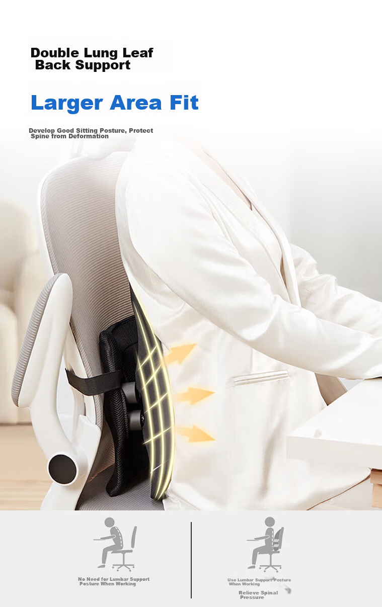 RATHBONE Ergonomic Lumbar Support Cushion for Office, Car, Student Chair Back Support, Spine Support Pad 6