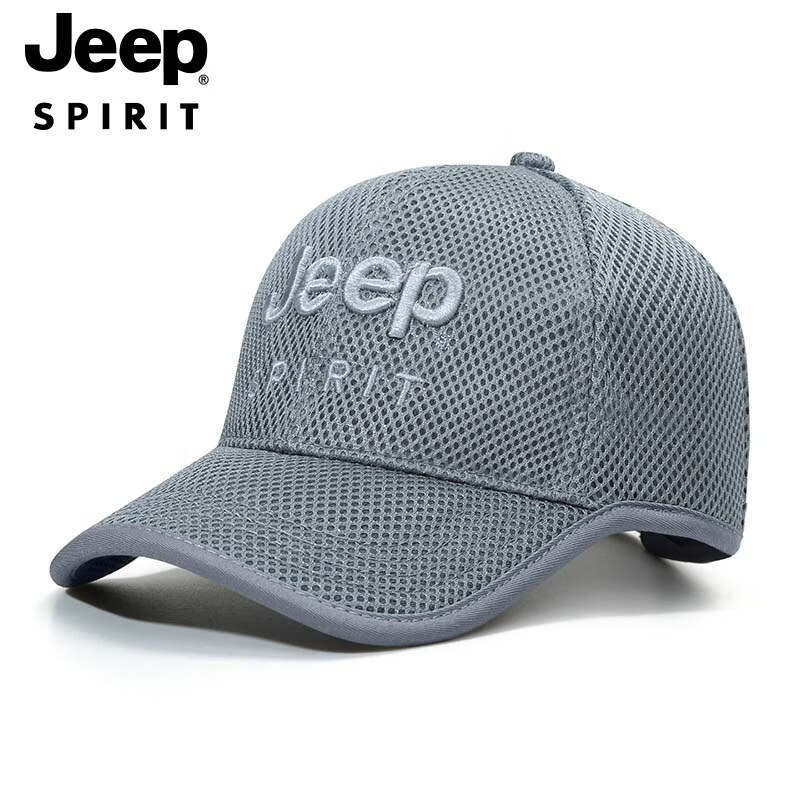 JEEP Men's Summer Mesh Baseball Cap, Versatile Casual Unisex Visor Hat, Breathable Sun Protection Cap A0758