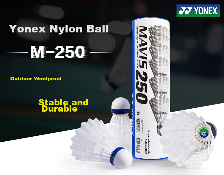 YONEX Badminton Nylon Shuttlecock, Durable for Competition And Training, YY Plastic Shuttlecock M-250 Yellow 1
