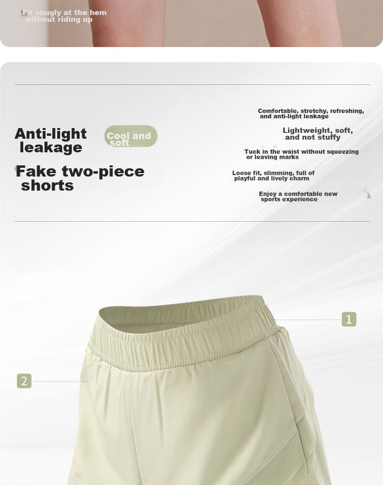 XUEXIMAN Yoga Shorts for Women, Faux Two-Piece Sports Shorts, High-Waisted Anti-Exposure Running Training Fitness Marathon Shorts Summer 2