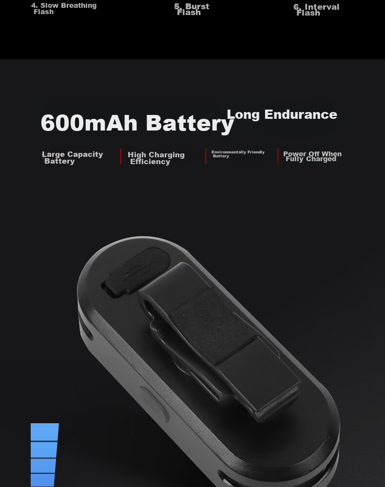 WestBiking Bicycle Light, High Brightness Night Rear Warning Tail Light, Mountain Bike Rechargeable Strong Light Night Riding Light, Strobe Light 7