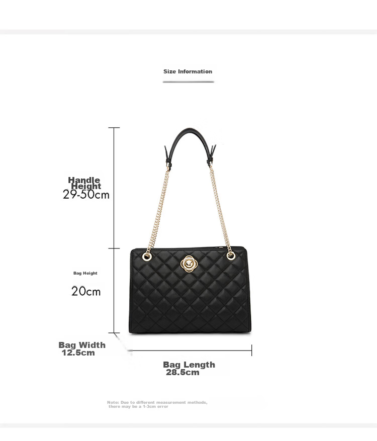 HONGU Women's Handbag, Simple Casual Fashion Diamond Pattern Shoulder Bag, Top-Grain Leather Crossbody Bag, Birthday Gift for Girlfriend 12