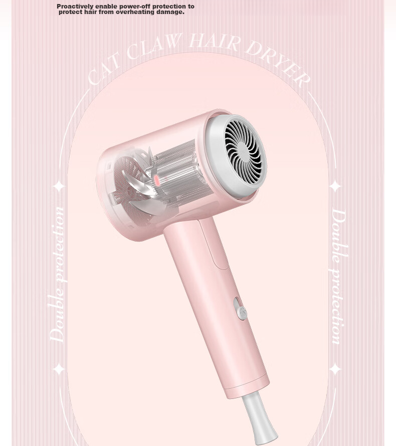CONFU Hair Dryer for Home And Student Dormitory Use, 1100W Low Power Quick-Drying Hair Protection Non-Damaging Small Portable Folding Hair Dryer KF-3152 Light Cherry Pink Price 14