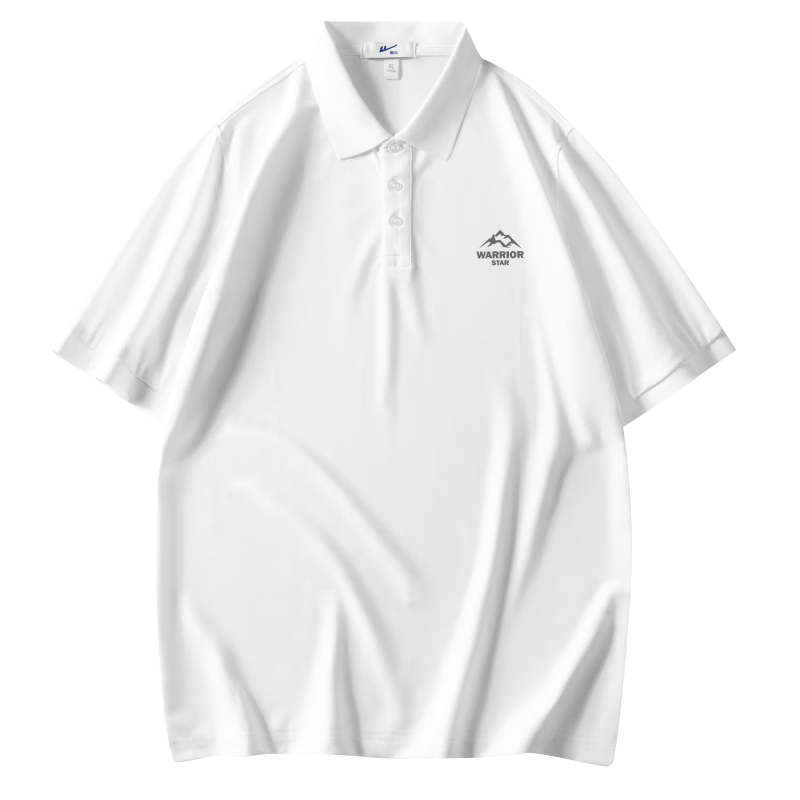 Huili Polo Shirt for Men, Summer Short-Sleeve Quick-Dry T-Shirt, Breathable Collared Casual Wear, White, Size 3XL