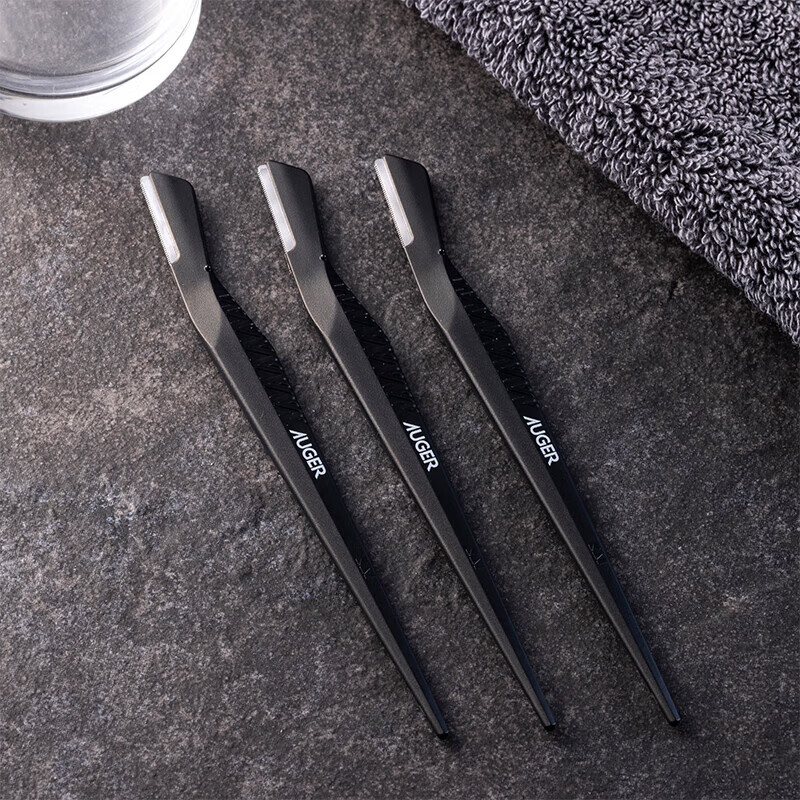 Kai Auger Series Imported Upgraded Eyebrow Razor Set, Beginner-Friendly with Micro-Guard, Premium Gift Grade 3 Pieces
