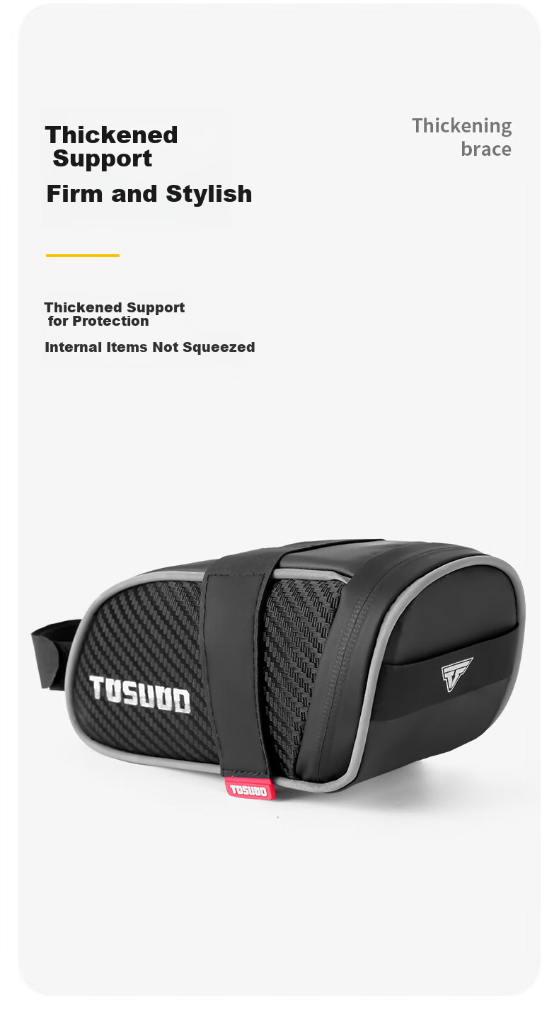 Tasiduizhang Mountain Road Bicycle Tail Bag, Compact And Portable, Can Hang Rear Light, Waterproof Saddle Bag 2