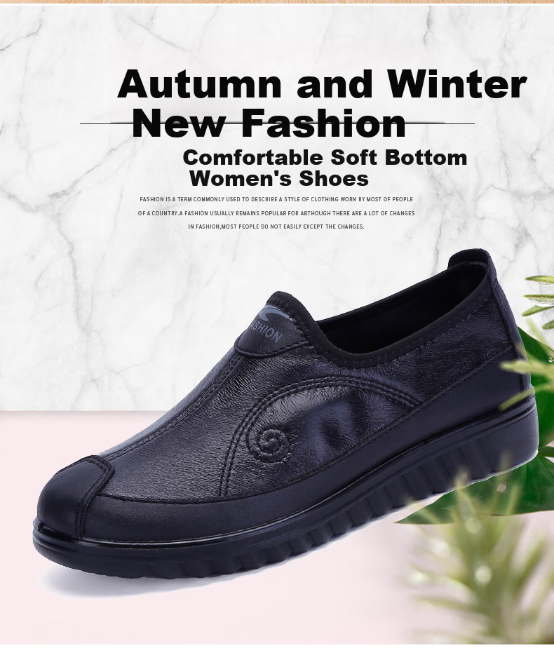 Ankang Old Beijing Cloth Shoes, Women's Shoes for Mothers, Soft Sole, Breathable, Soft Upper, Middle-Aged And Elderly, Lightweight Casual Round Toe Shoes for Seniors AK77701, Black, Size 41 2