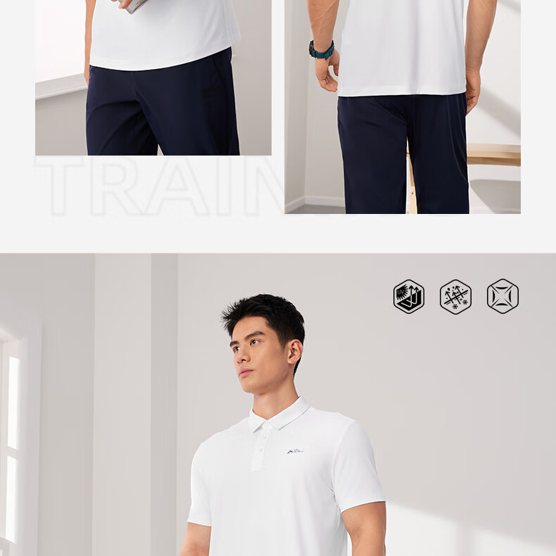 361° Men's Short-Sleeve Polo Shirt for Summer Sun Protection, Loose-Fitting Sports Ice Silk Fitness T-Shirt, Half Sleeve Men's Style 652524103D-8 18