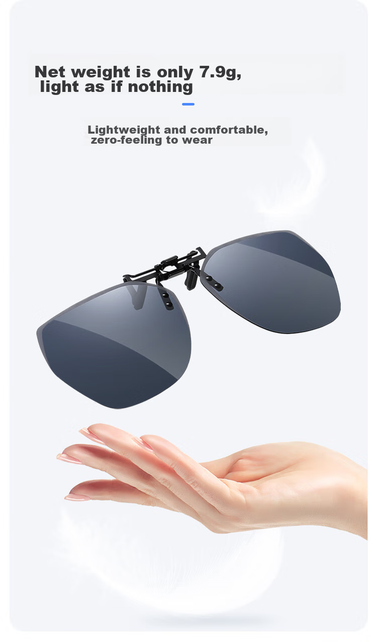 HLA Sunglasses Clip, Flip-Style Unisex, Myopia Polarized Sunglasses Clip, Black 086 5