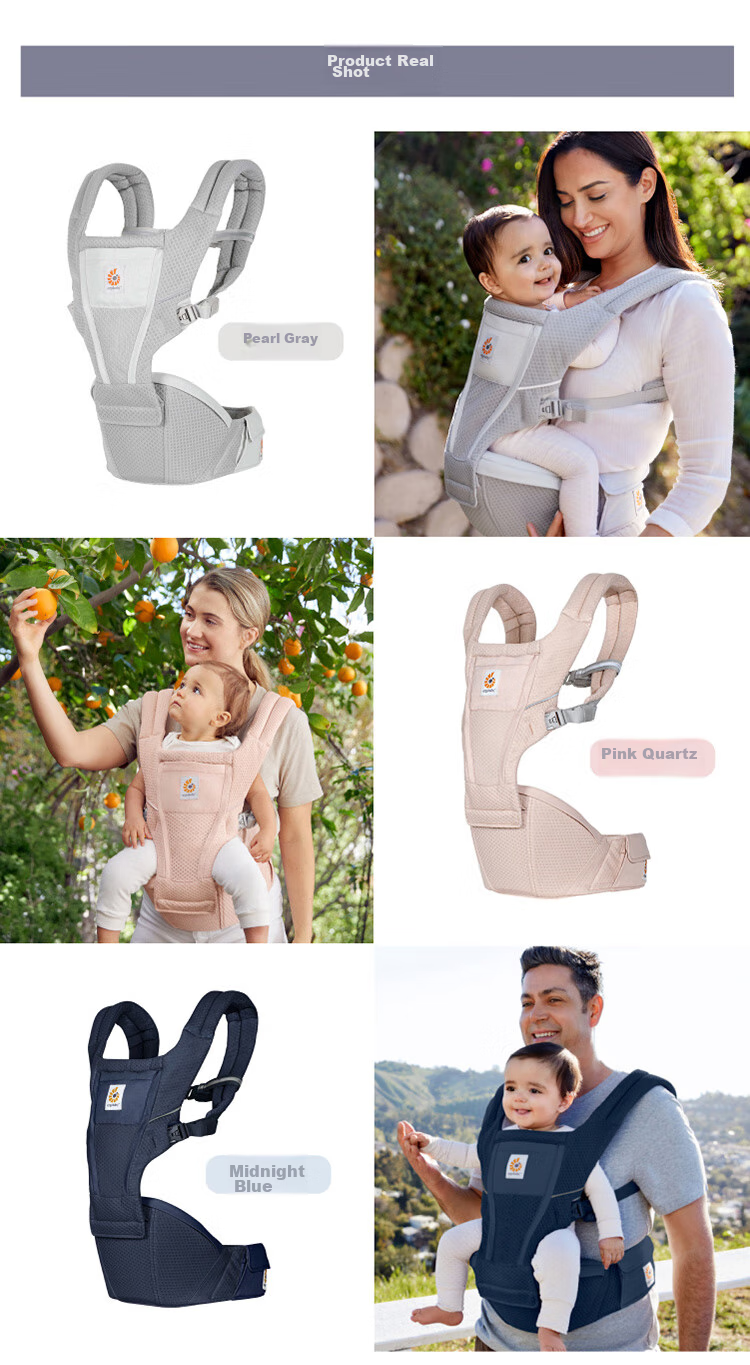 ERGObaby American Ergonomic Baby Carrier, Alta All-Stage Labor-Saving Ventilated And Breathable, 6 Carrying Methods, Baby Seat in Gray 20