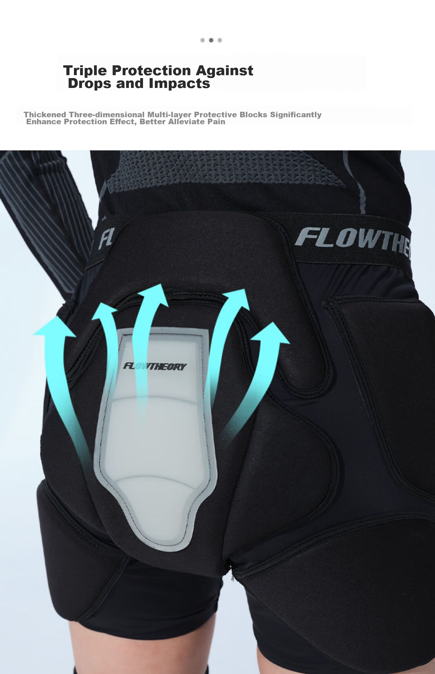 Flow Theory Ski Protective Gear, Unisex Upgraded EVA Professional Outdoor Sports Protective Equipment, Hip And Knee Pads Set, Skiing Gear 4