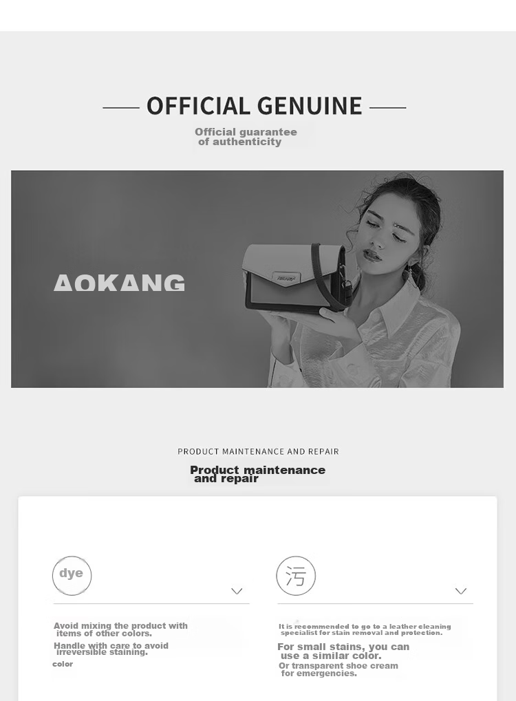 Aokang Women's Handbag, 2026 New Trendy Cowhide Small Square Bag, Light Luxury Crossbody Shoulder Bag, Birthday Mother's Day Gift for Mom Or Wife 16