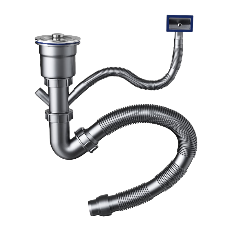 Muvi Kitchen Sink Drain Pipe Set, Single Bowl Draining System, Complete Accessories, PP Material, XSG08DY