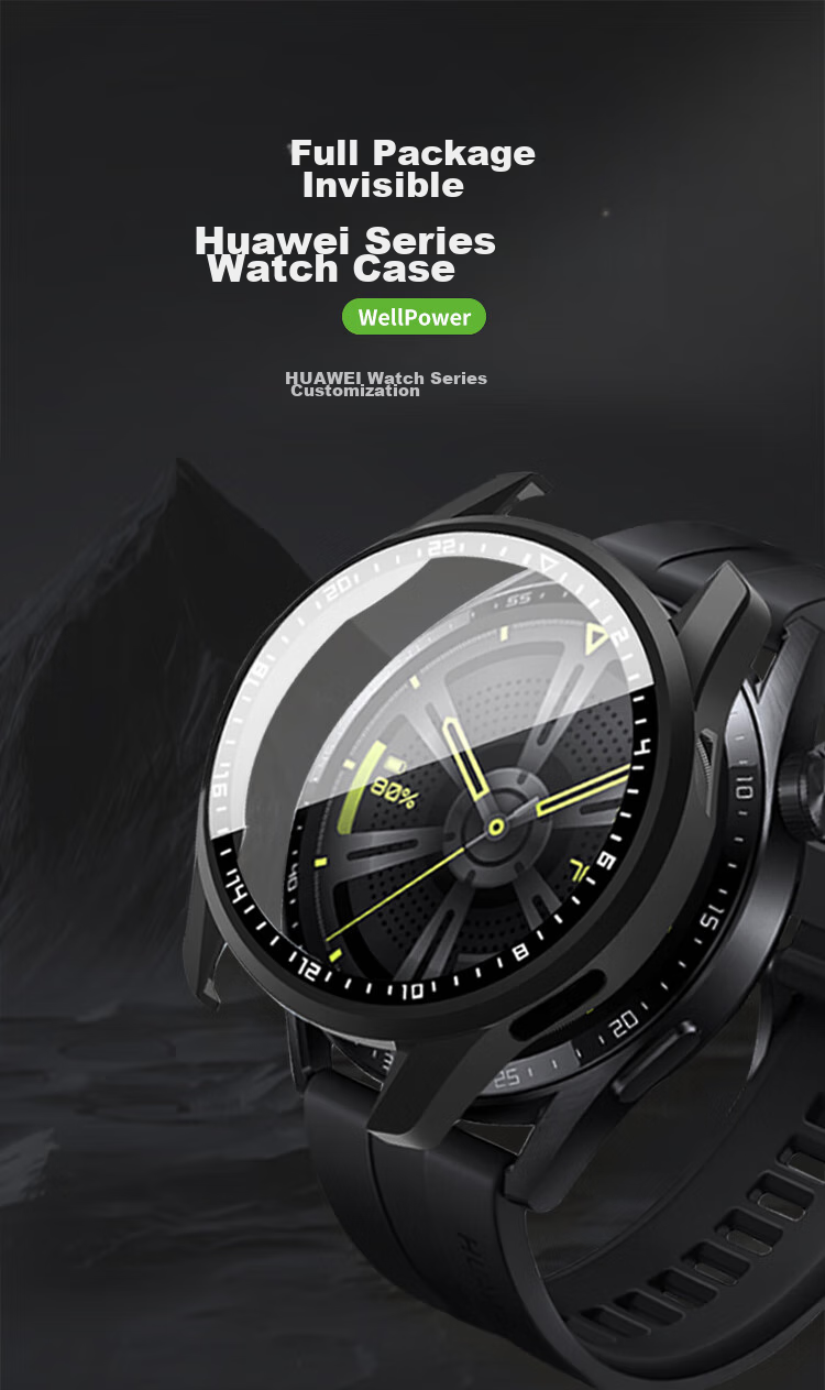 MSSM Compatible with Huawei Watch GT4 Protective Case, GT3/watch3 Case Film Integrated, High-Definition Shockproof Anti-Scratch Case, 42/46mm Dial [With Scale - Transparent] GT4-46mm 2