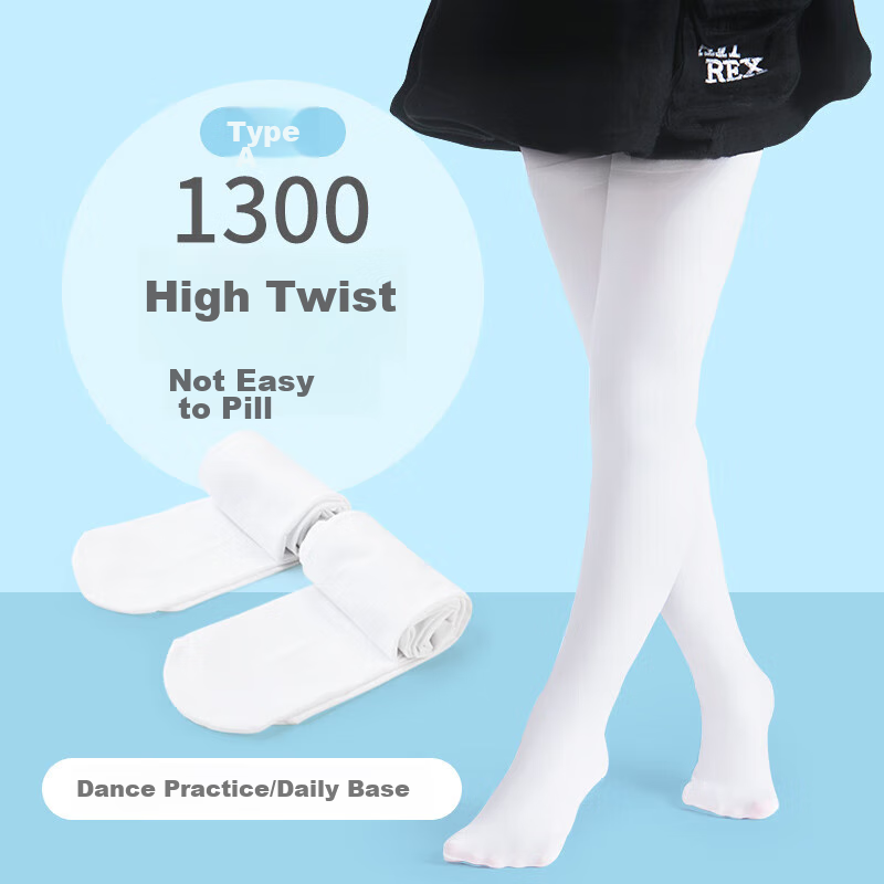 Disney Children's White Dance Socks for Girls, 2-Pack, Velvet Stockings, Kids' Tights, Baby Practice Socks, Girls' Leggings Socks, SM31112, Size S