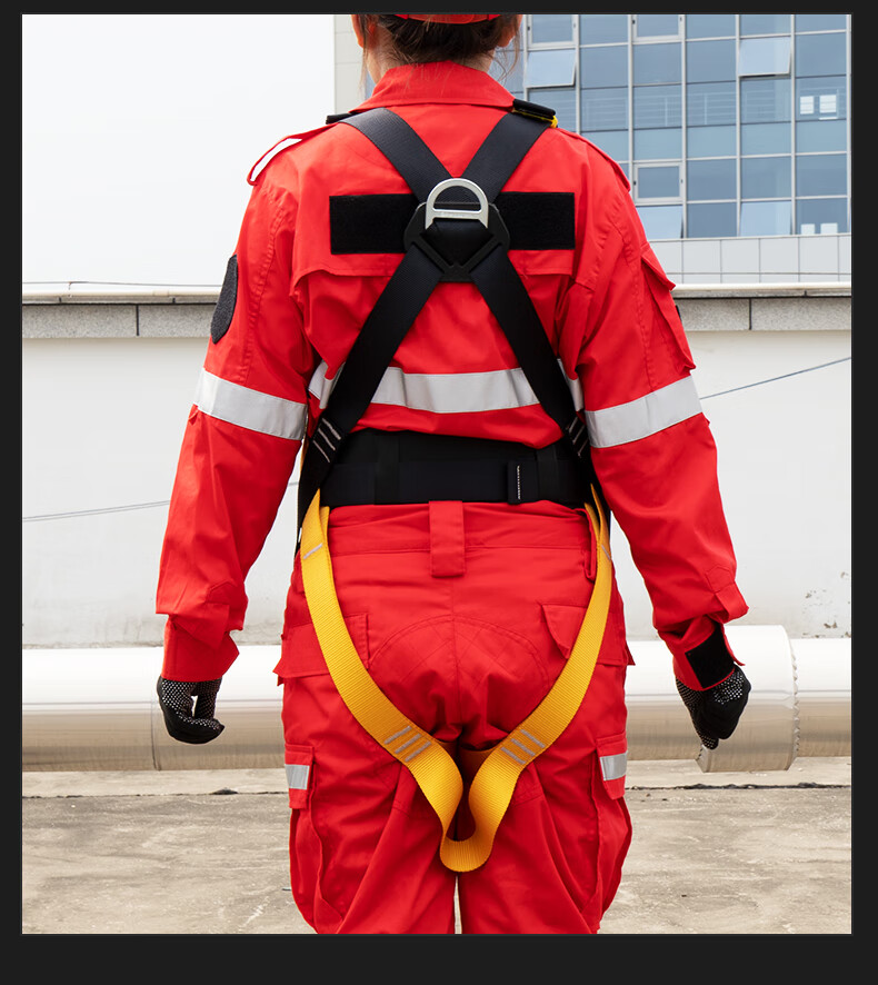 SHANDUAO Five-Point Full-Body Safety Harness for High-Altitude Work Air Conditioning Installation National Standard Safety Rope AD9091 Single Large Hook with 1.8m Shock Absorber Pack 20