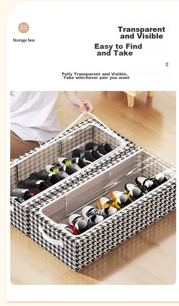 Anerya Simple Folding Shoe Rack Storage Organizer, Space-Saving Transparent Dustproof Shoe Cabinet, Under-Bed Shoe Holder for Boots And Shoes 2