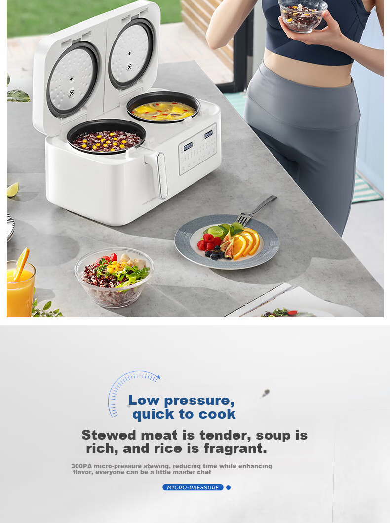 Morphyrichards Dual-Compartment Rice Cooker with Separate Rice And Soup Compartments, Multi-Functional Low-Sugar Small Two-In Rice Cooker And Soup Pot MR8501 White One's Member 10