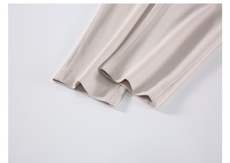 Dme Warm Brushed Harem Pants, Winter Mid-Rise Loose Trousers, Women's Plaid Casual Pants, Off-White, S 11