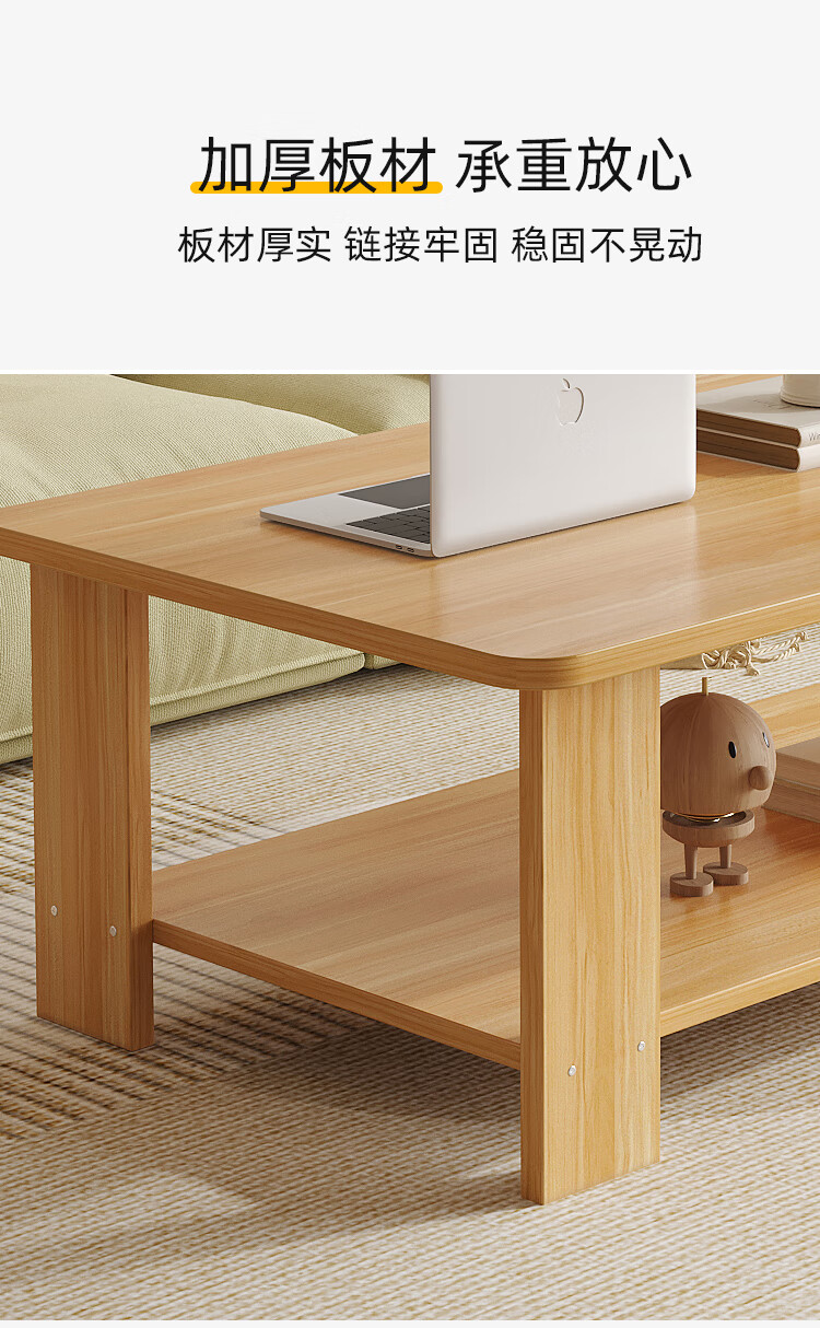 Gupujia Coffee Table, Simple Modern Sofa Side Table with Storage, Double-Layer Small Tea Table for Small Apartments And Balcony 4