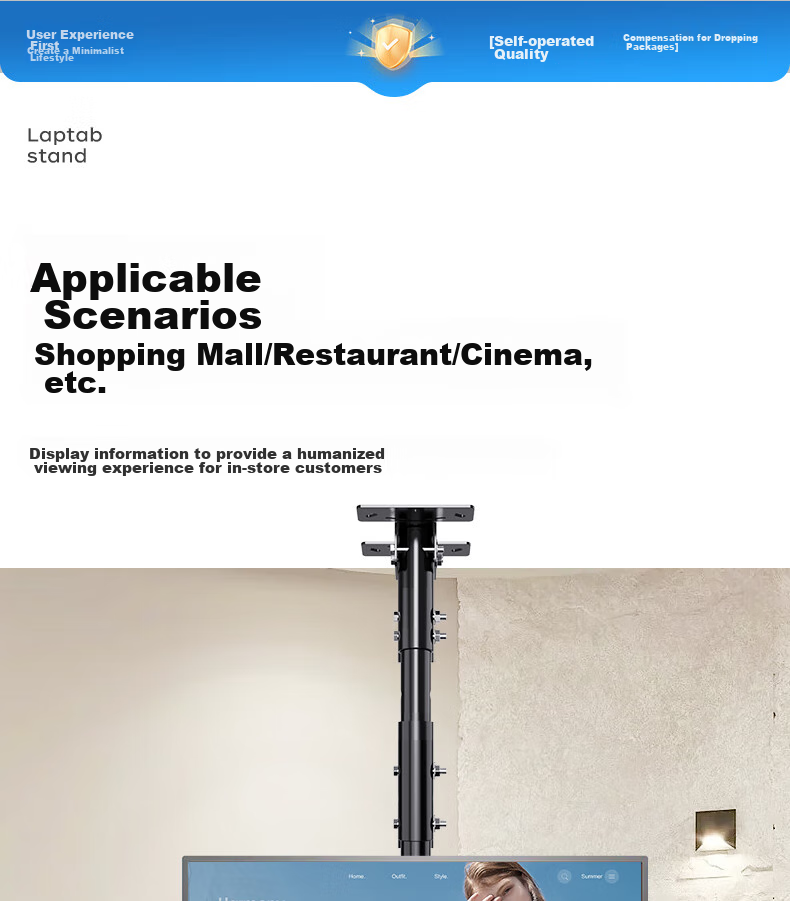 Muhouyingxiong TV Wall Mount Bracket, for 26-65 Inch TVs, Rotating Mount, 360-Degree Rotation, Ceiling TV Mount, Ceiling-Mounted TV Bracket 8