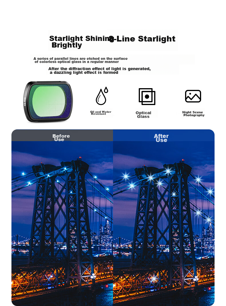 NEEWER Filter Kit for DJI Pocket 4/3 Camera, Magnetic Quick-Release Filters, Blue Brushed Filters, 8-Line Starry Filters, 1/4 Black Soft Anti-Light Pollution Filters 12