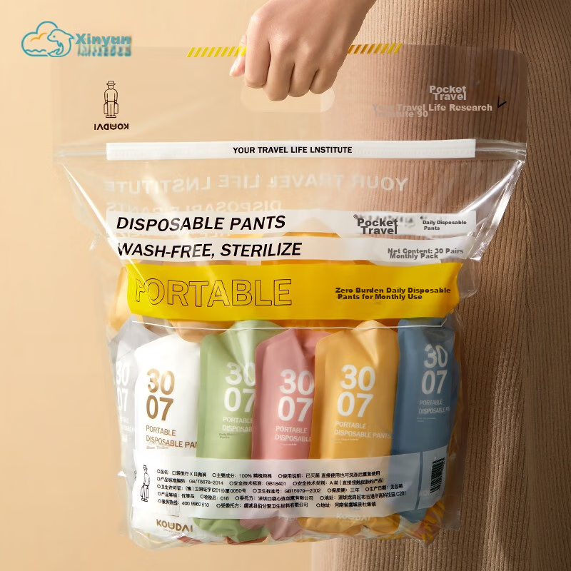 HINCLOUD Xin Yun 30 Disposable Underwear Travel Pure Cotton Daily Disposable No-Wash Shorts, Women's Morandi Mixed Colors M Size