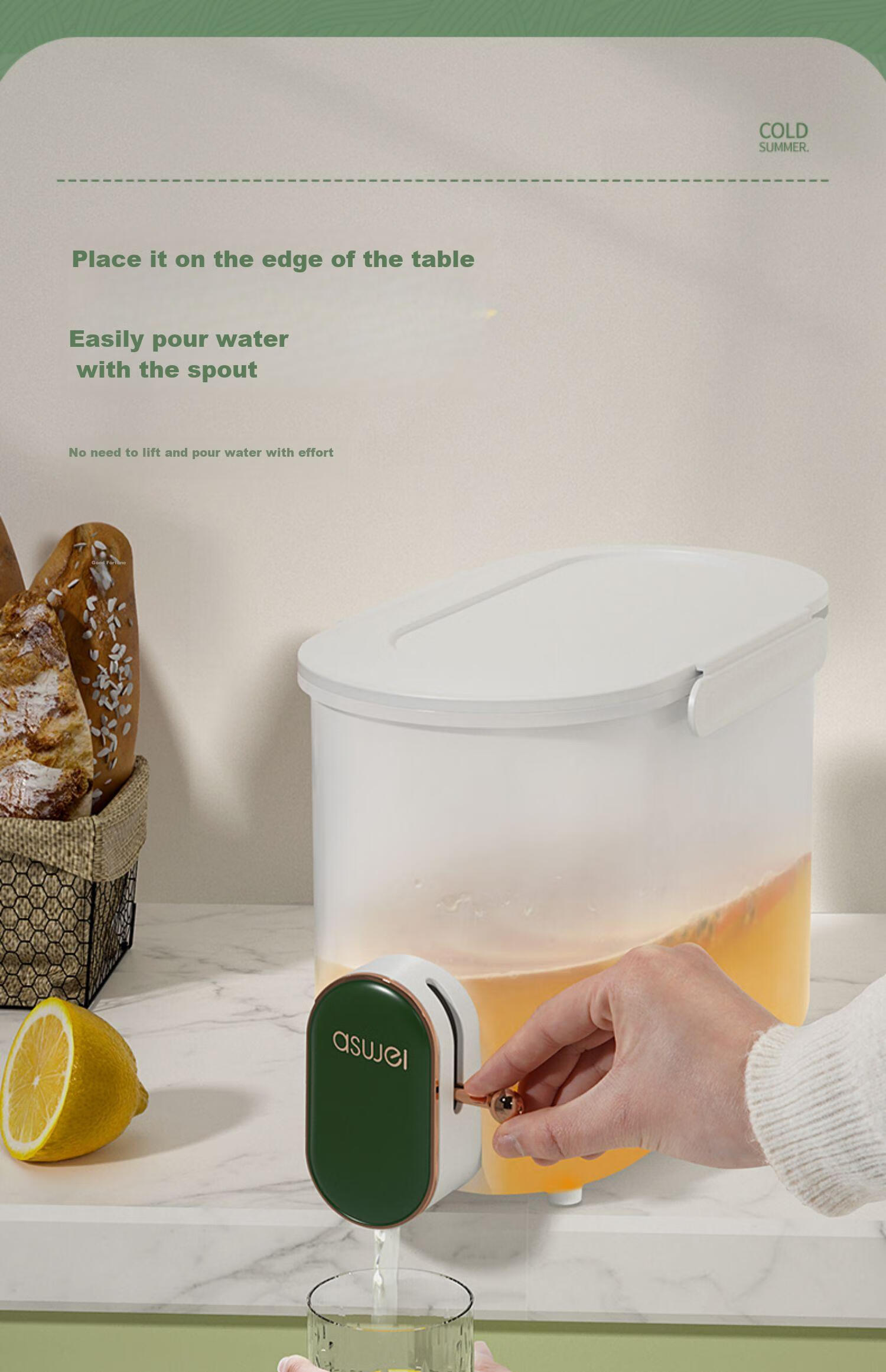 PINYU Plastic Cold Water Pitcher Large Capacity Tea Brewing Jug Nordic Style Household Water Container 15