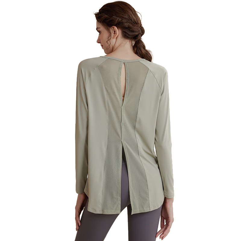 XUEXIMAN Yoga Wear for Women, Quick-Dry Fitness Clothing, Sports Top, Pilates Training Outfit, Long-Sleeve Cover-Up for Spring And Autumn Seasons