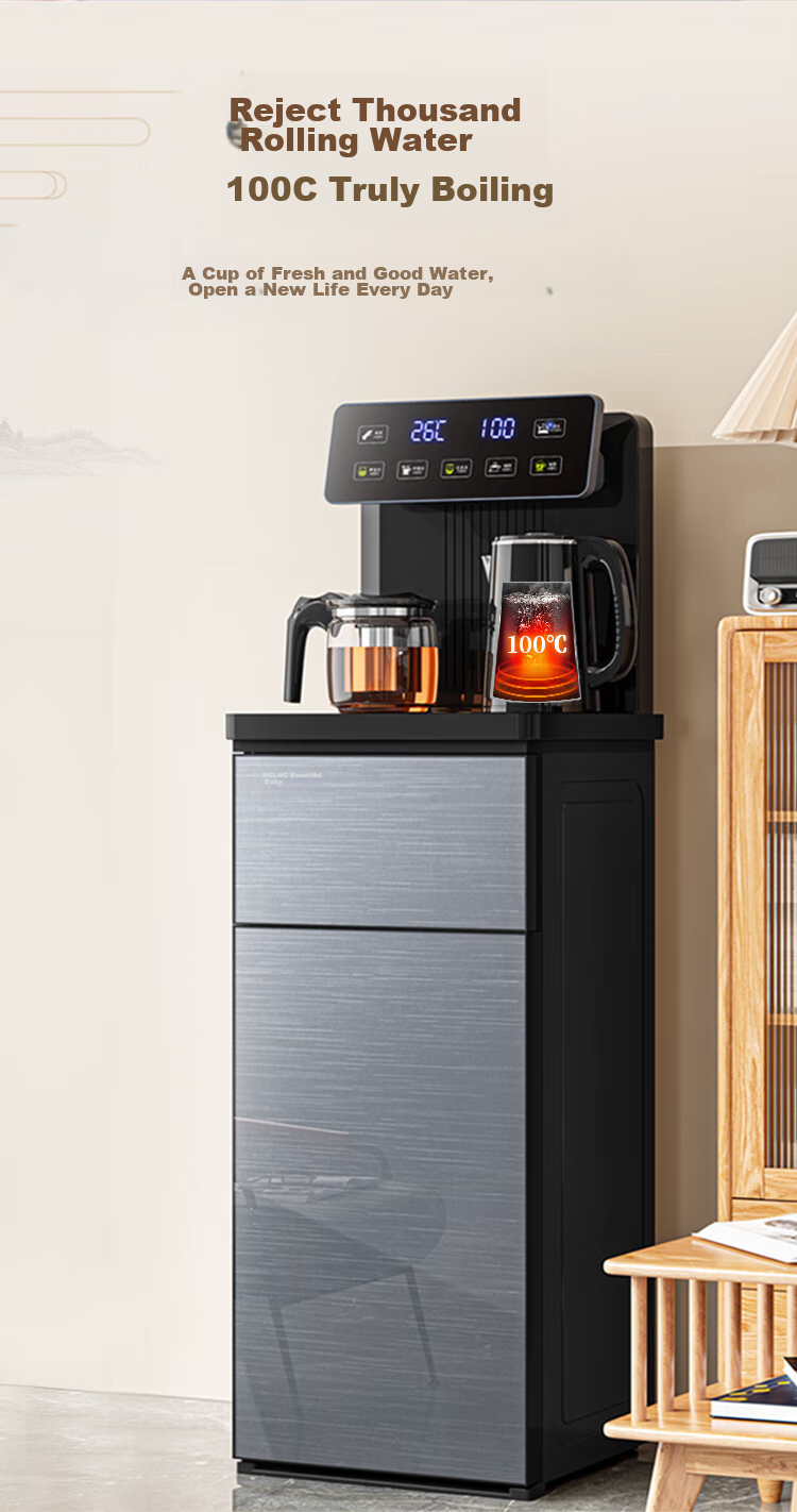 MeiLing Smart Voice Tea Bar Machine Home Multifunction Remote Control Bottom Placement One-Key Temperature Selection Touch Screen Full Chain Antibacterial Hot and Cold Water Dispenser MY-DA6501B 5