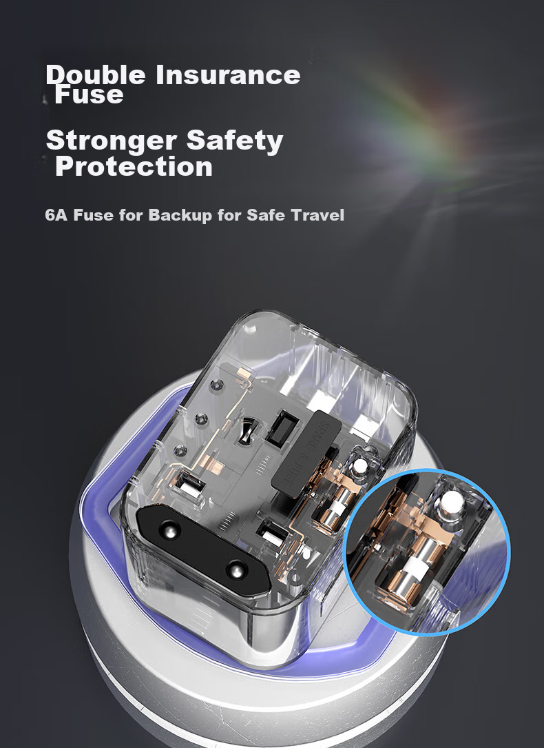 Deli 20W PD Fast Charging Global Travel Adapter/Converter Plug for Multiple Countries / Compatible with US, UK, Australia Standards / 1 to 1 Set + 2A1C Black LU5033 3