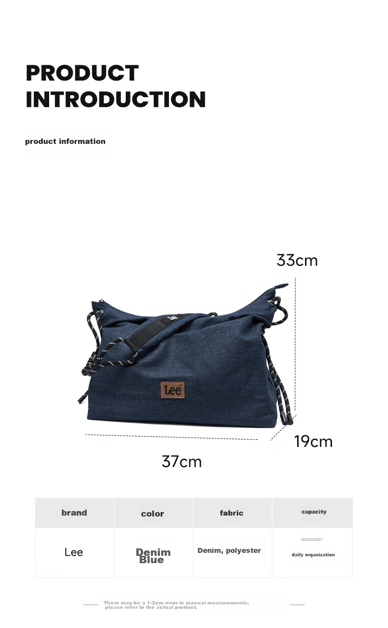 Lee Trendy Crossbody Bag, Casual Large-Capacity Simple Shoulder Bag for Men And Women, Lightweight Commuter Toast Bag for Work 3
