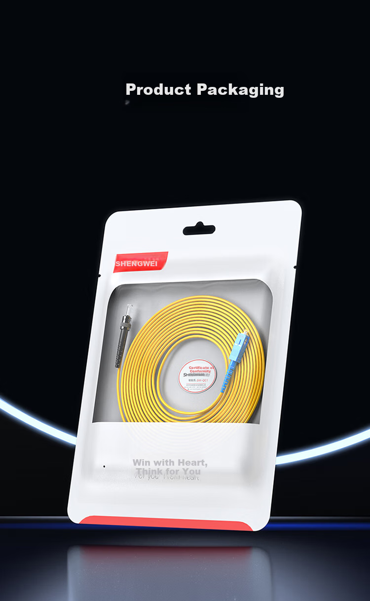 Shengwei Engineering Telecom-Grade Fiber Optic Patch Cable, ST-SC Single-Mode Single-Core 3 Meters, 9/125 Low Smoke Zero Halogen Environmentally Friendly Outer Sheath, Transceiver Pigtail, FSC-106 8