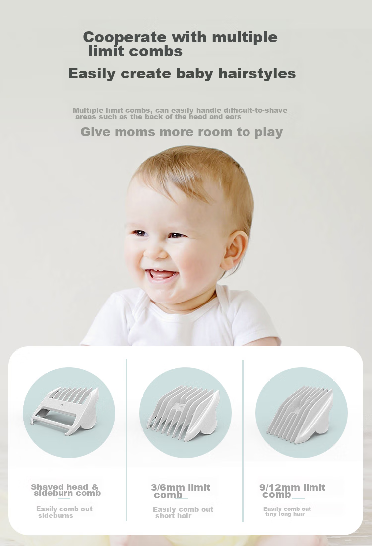 AUX Automatic Hair-Removing Baby Hair Clipper, Suitable for Adults, Quiet Operation, Waterproof, Infant Hair Trimmer, Newborn Electric Scissors, Children's Hair Cutting Tool 11
