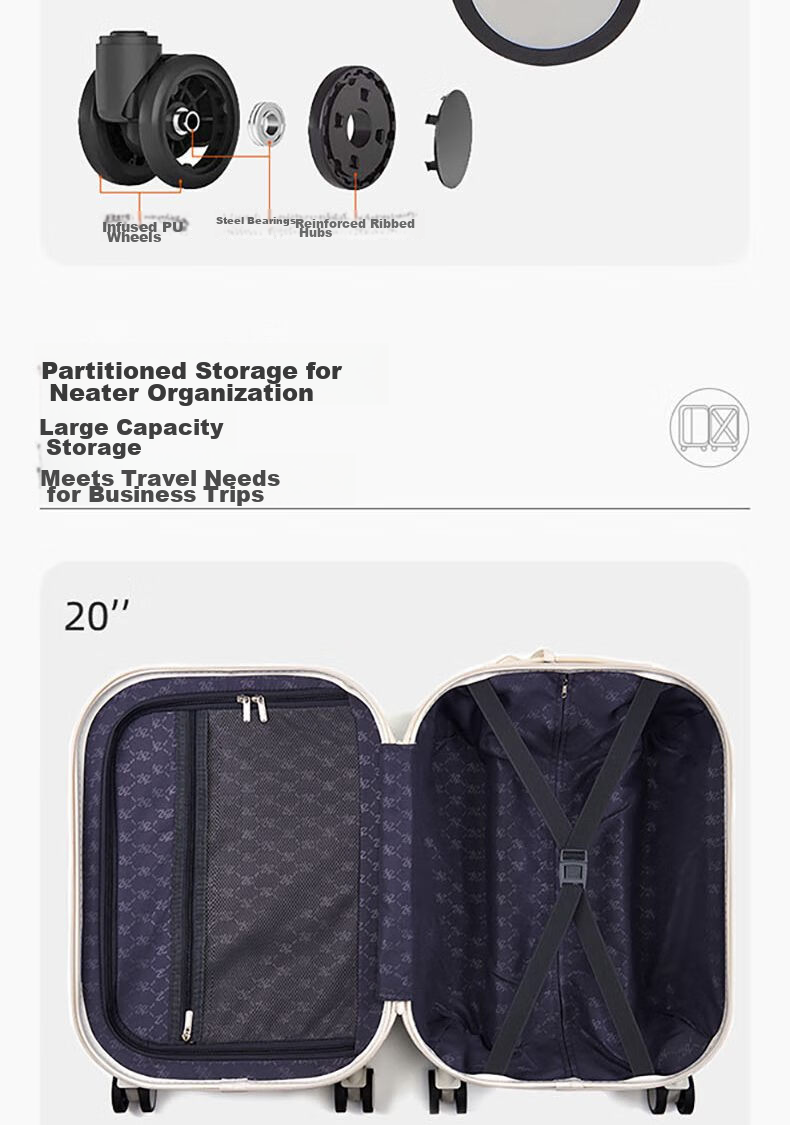 ELLASSAY Candy Series Luggage, 20-Inch Suitcase, Fashionable Trolley Case, Unisex Password Lock, Portable Travel Case 4