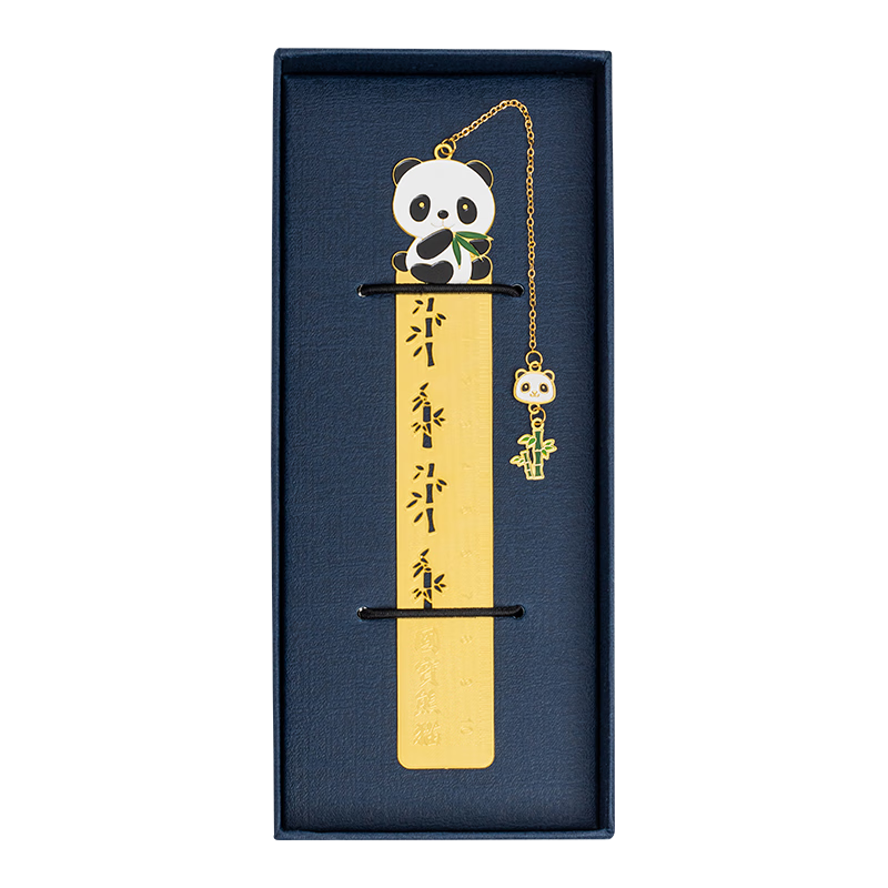 TIANSE Panda Chinese Style Creative Straight Ruler Bookmark Gift Box, Teacher's Gift Souvenir for Annual Meetings And Birthdays, Promotion Gift TS-5932 Panda Left Left