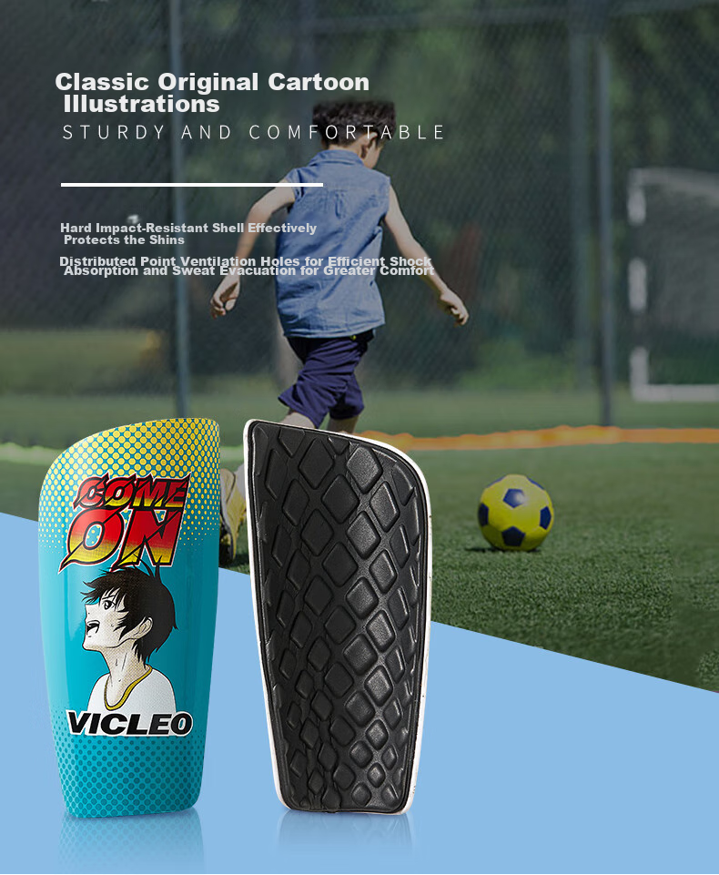 VICLeO Soccer Shin Guards for Children, Youth Football Protective Gear, One Pair, V820217 Yellow S Size 3