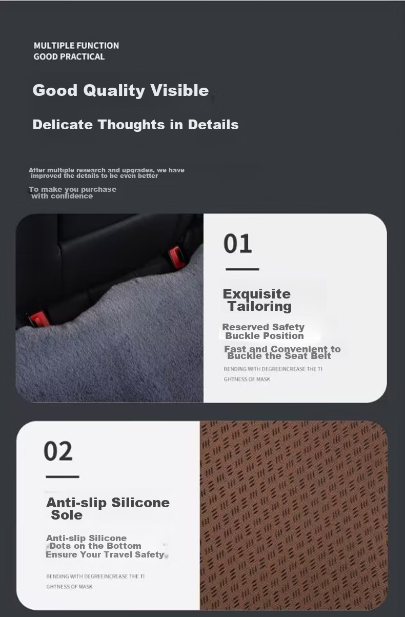 GREAT LIFE Car Seat Cushion, Winter Plush Faux Rabbit Fur Seat Cover, Warm Pad, Front And Rear Single Piece Small Square Cushion, Three-Piece Set 11