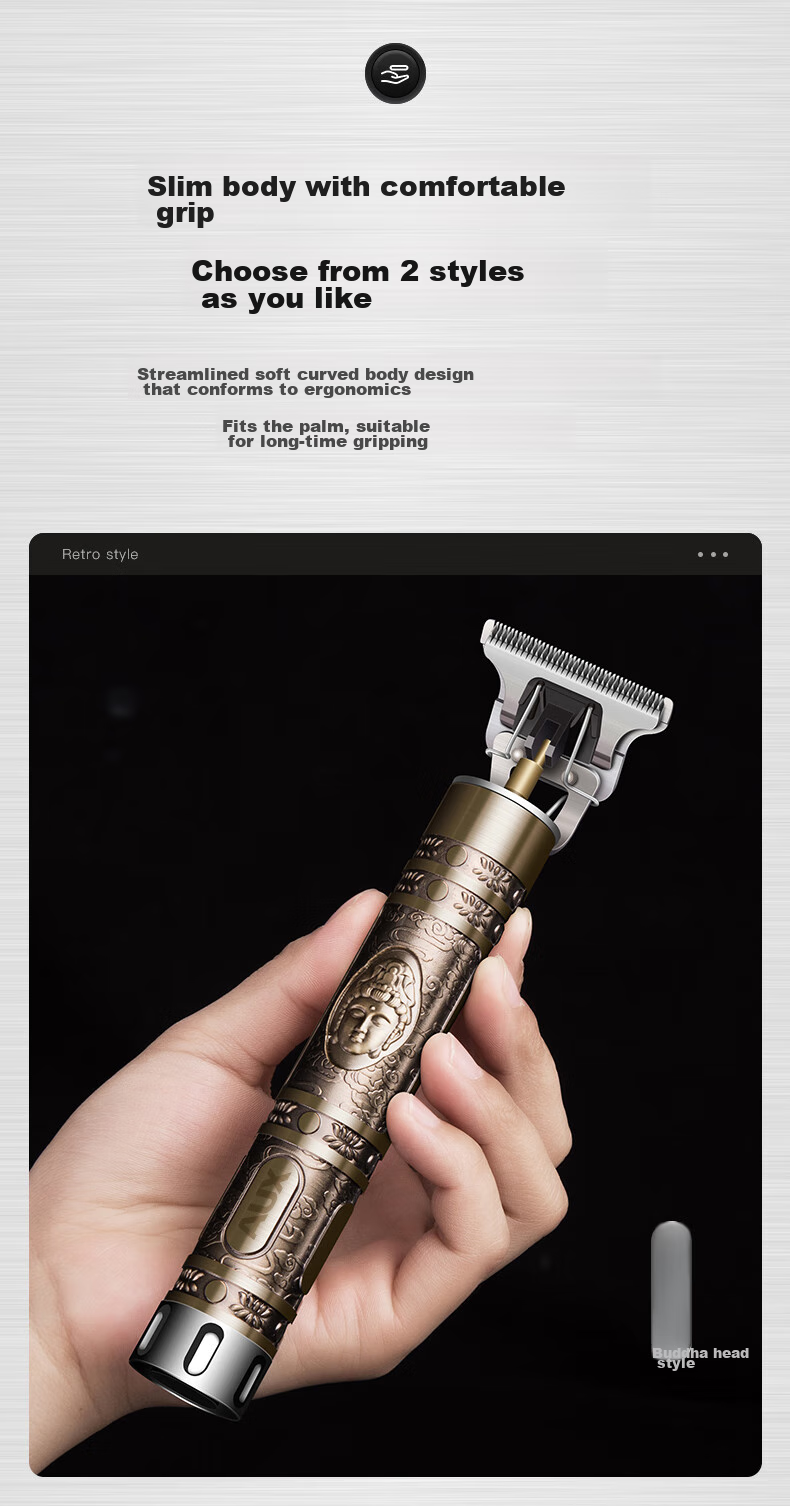 AUX Hair Clipper, Electric Trimmer for Adults, Shaving And Styling Tool, Carving Electric Push Cutter, Hairline Trimmer, Head Shaver, Bald Head Gadget, Hairdressing Device 6