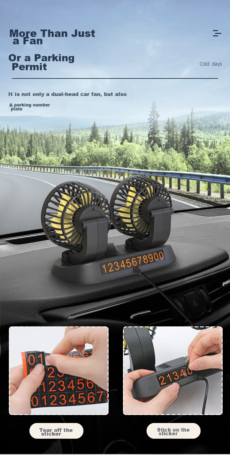 Dijialun High-Power Dual-Head Car Fan USB Summer Car Fan for Sedans, Trucks, Computers, Office Desks And Home Use 11