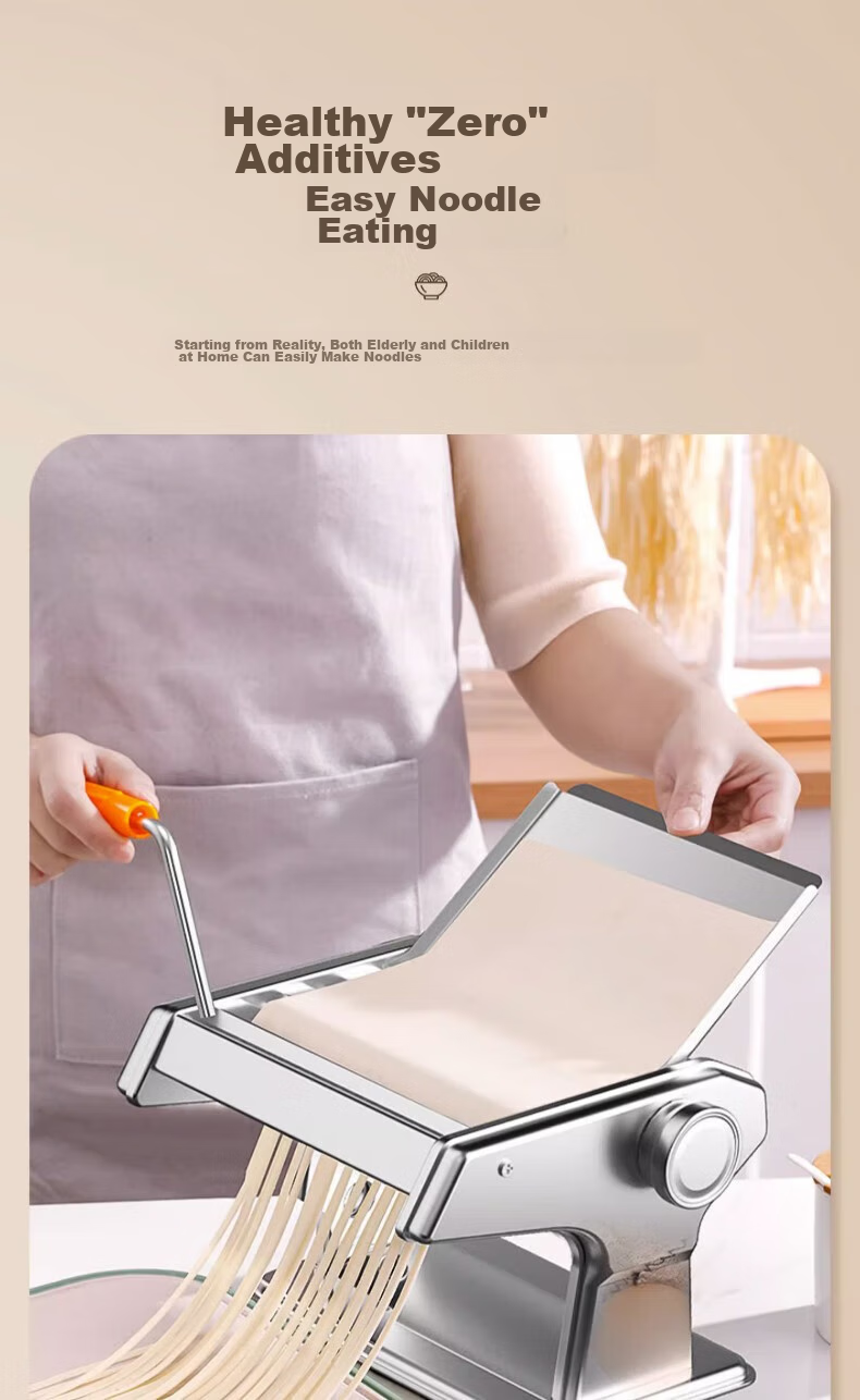 Jingmao Noodle Maker for Home Use, Small Stainless Steel Noodle Press Machine, Hand-Cranked Multi-Functional Dough Roller And Pasta Maker 5