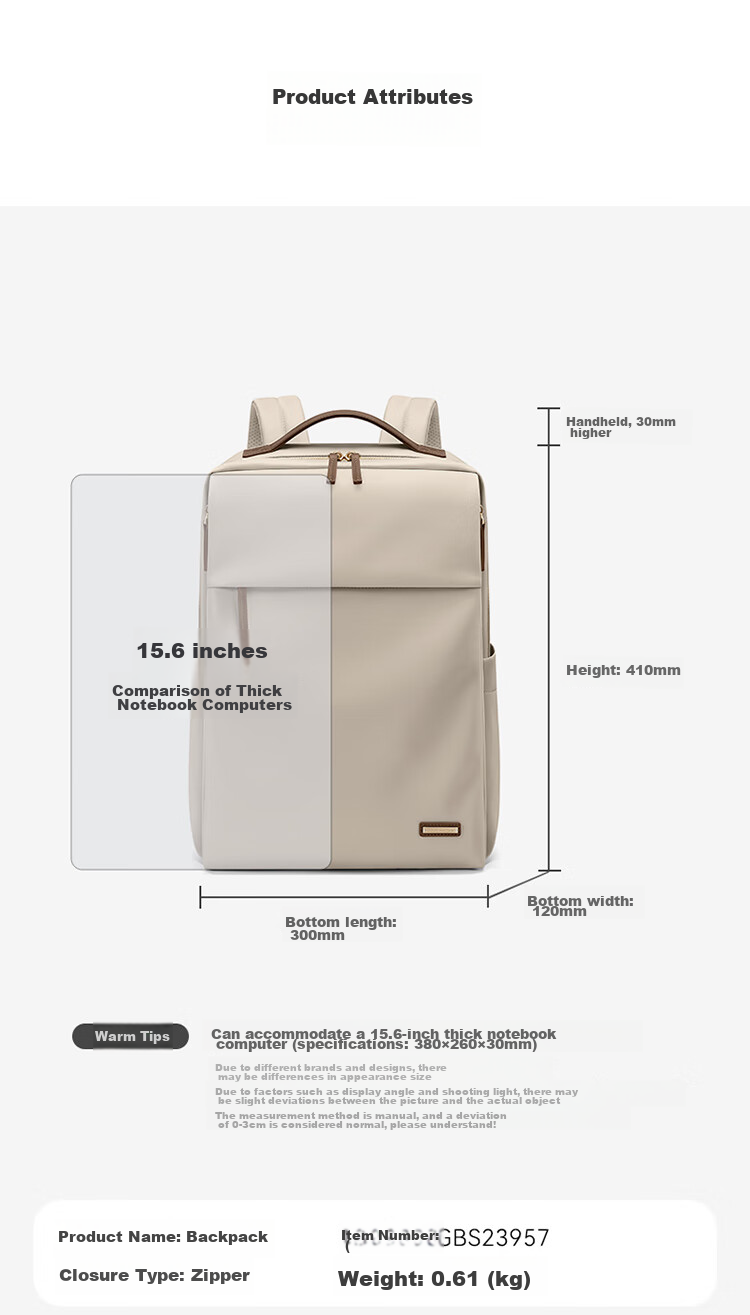 GOLF Backpack for Women, Laptop Bag 15.6-Inch Notebook Business Travel Backpack College Student Schoolbag Commuter 15
