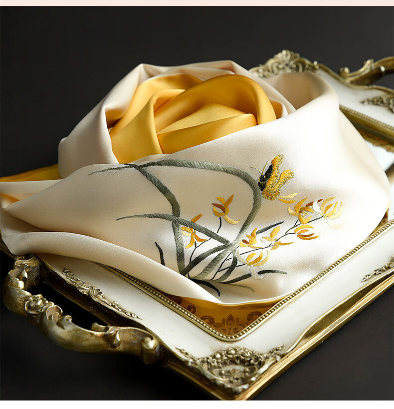 Hangsifu Suzhou Silk Scarf, Autumn And Winter Warm Neck Protection Shawl for Women, Mulberry Silk Wrap, Outer Layer, Birthday Gift for Mom 11