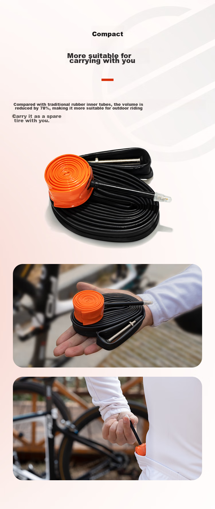 Magene Exar Tube 700c TPU Inner Tube, Road Bicycle Ultra-Light Tire, Presta Valve Inner Tube, Bicycle Accessories 5