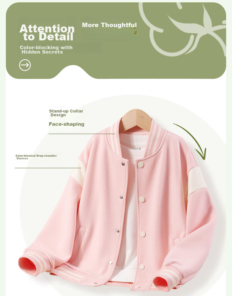 Baleno Boys' Jacket, Spring And Autumn Style, for Older Children, 2026 Trendy Cool Kids' Clothing, Color-Block Baseball Jacket, Children's Casual Outerwear 5