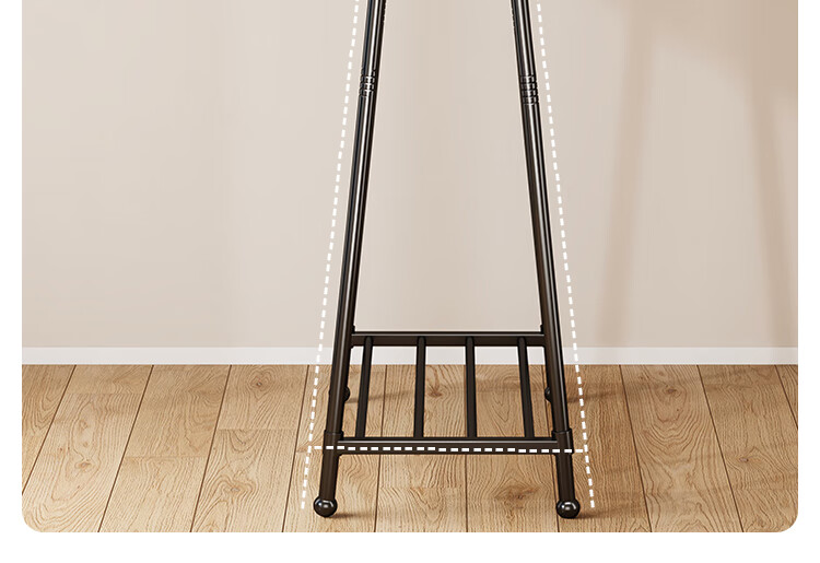 Yicainianhua Floor-Standing Coat Rack, Bedroom Clothes Hanger, Storage Rack, Large Garment Stand, Double-Pole Simple Coat Rack, 2236GDB 23