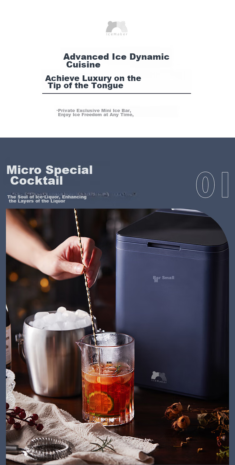 Bear Ice Maker, Home Mini Portable Ice Machine, Fully Automatic Cleaning All-In Ice Cube Maker, Office Dorm Chewing Ice Small Electronic Pop-Up Ice ZBJ-C01C5 11